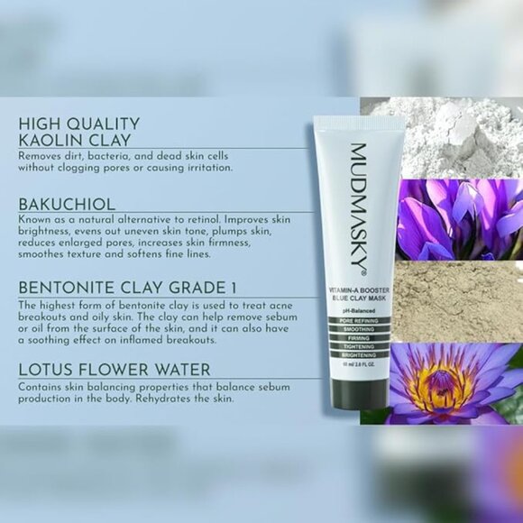 NWT Mudmasky Vitamin A Booster Blue Clay Mask - Picture 7 of 8